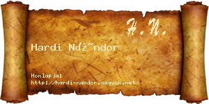 Hardi Nándor névjegykártya