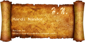 Hardi Nándor névjegykártya